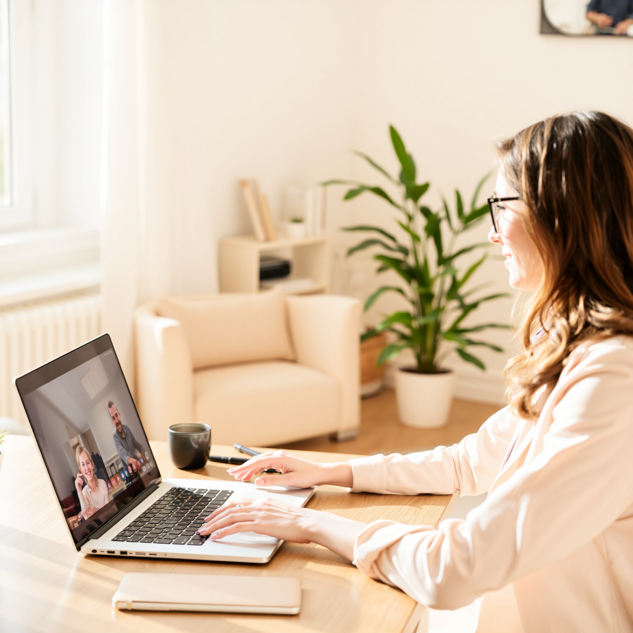 Canadian freelancer working remotely with client communication tools