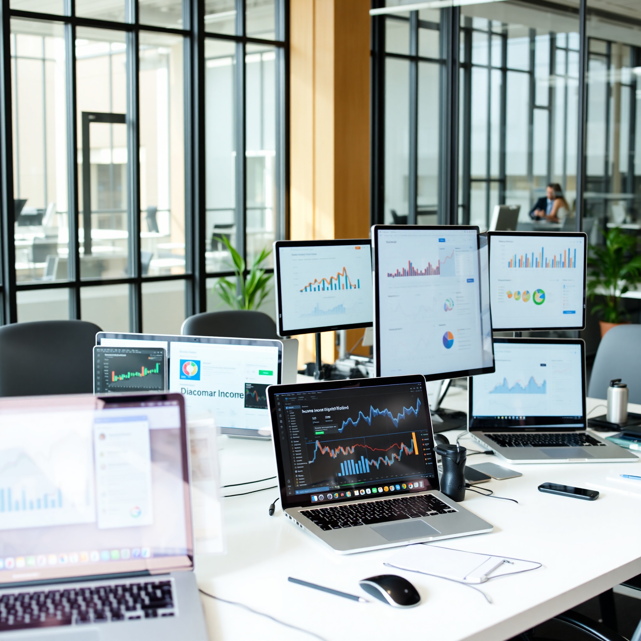 Multiple income streams visualization with diverse business models for financial independence